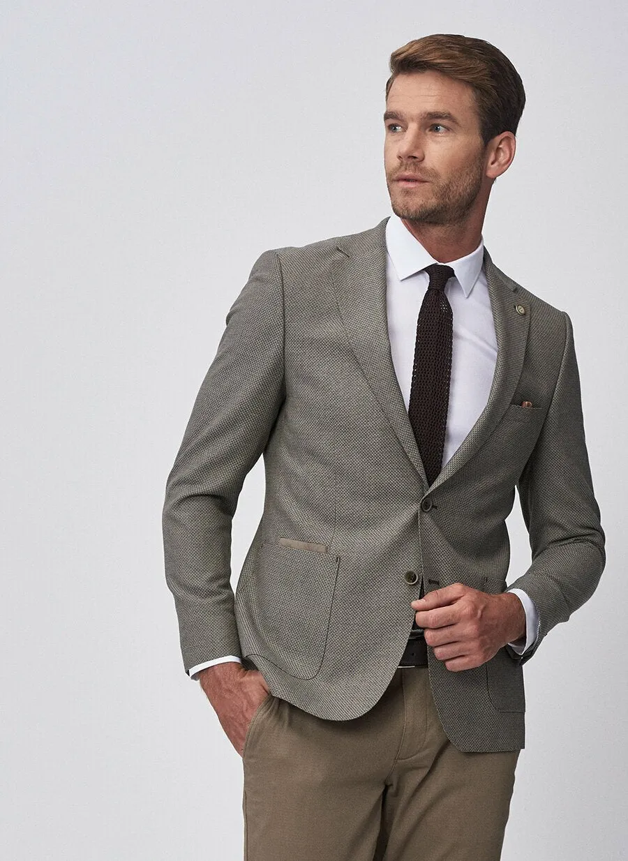 16845 Khaki Slim Fit Jacket