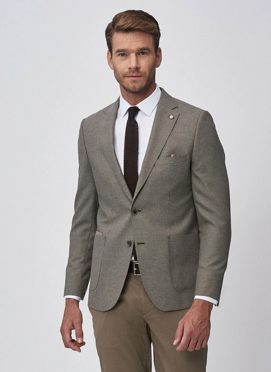 16845 Khaki Slim Fit Jacket