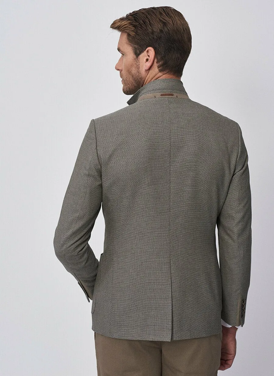 16845 Khaki Slim Fit Jacket