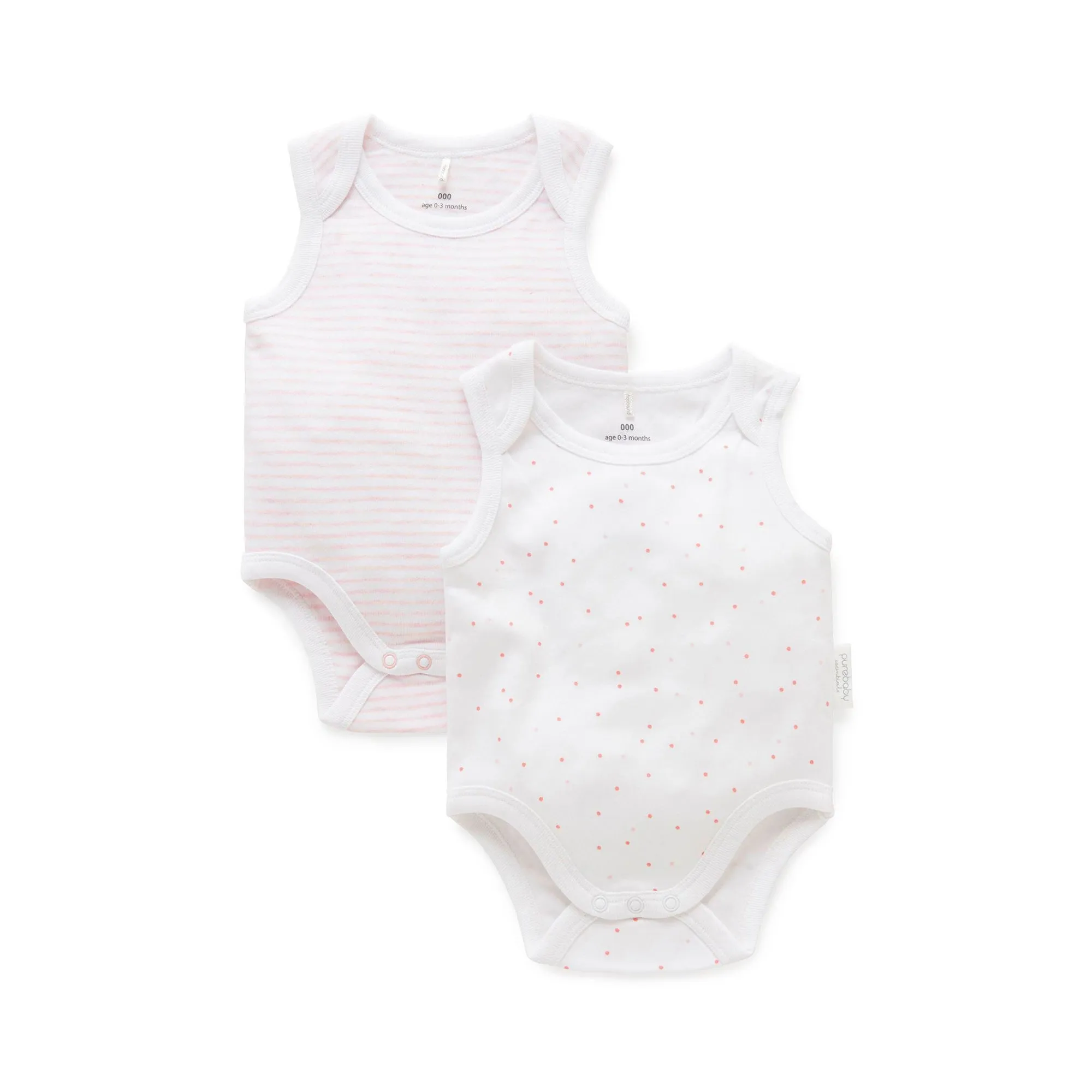 2 pack Singlet Bodysuit - Pale Pink Pack