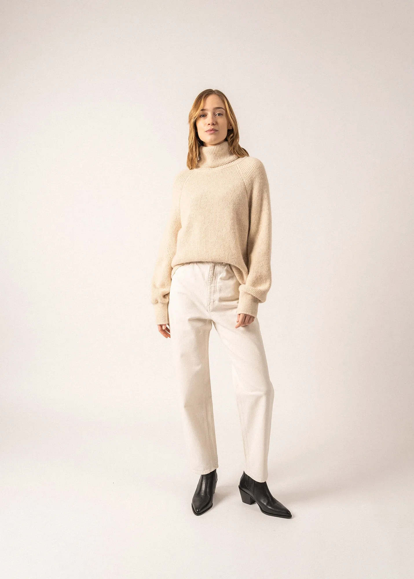 Albertville Alpaca Roll-neck Jumper - with twisted details (ECUME)