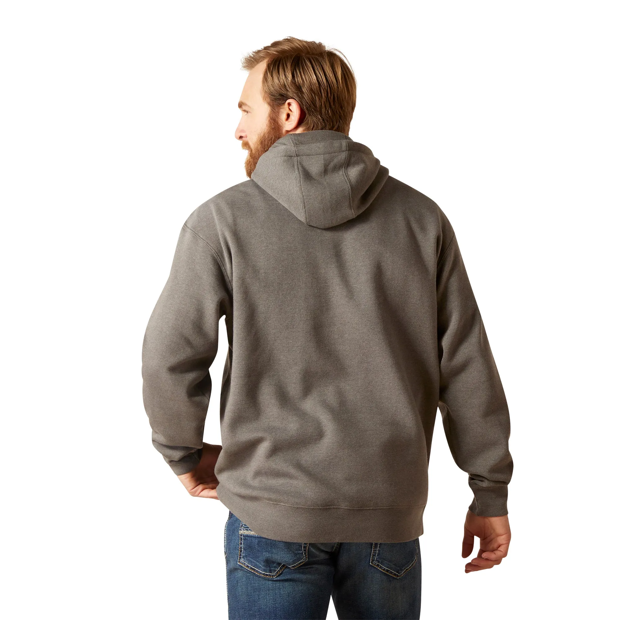 Ariat Men's Logo Grey Heather Hoodie 10046396