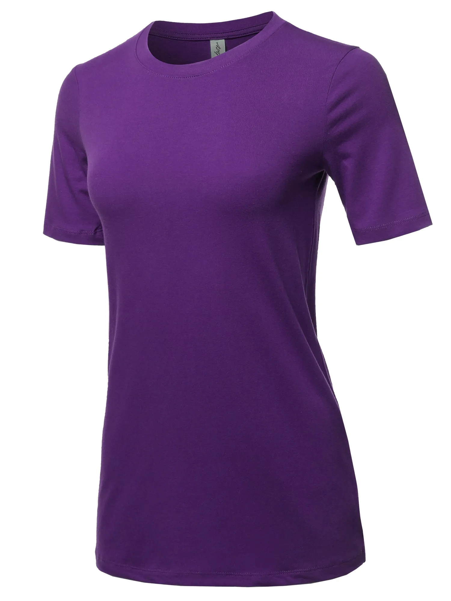 Basic Solid Premium Cotton Short Sleeve Crew Neck T Shirt Tee Tops