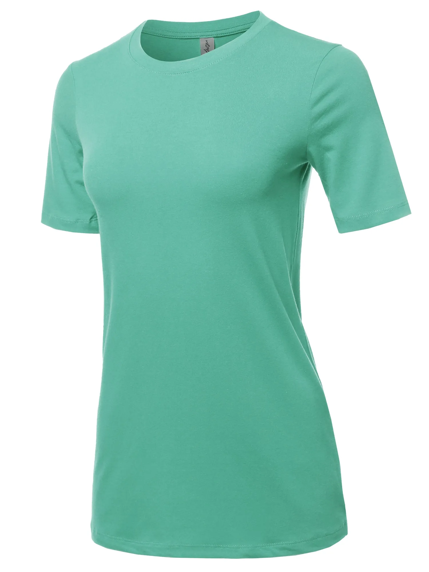 Basic Solid Premium Cotton Short Sleeve Crew Neck T Shirt Tee Tops