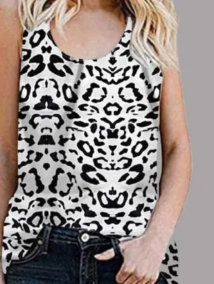 Black and White Animal Print Vest