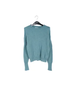 Blue ajour-knitted mohair sweater