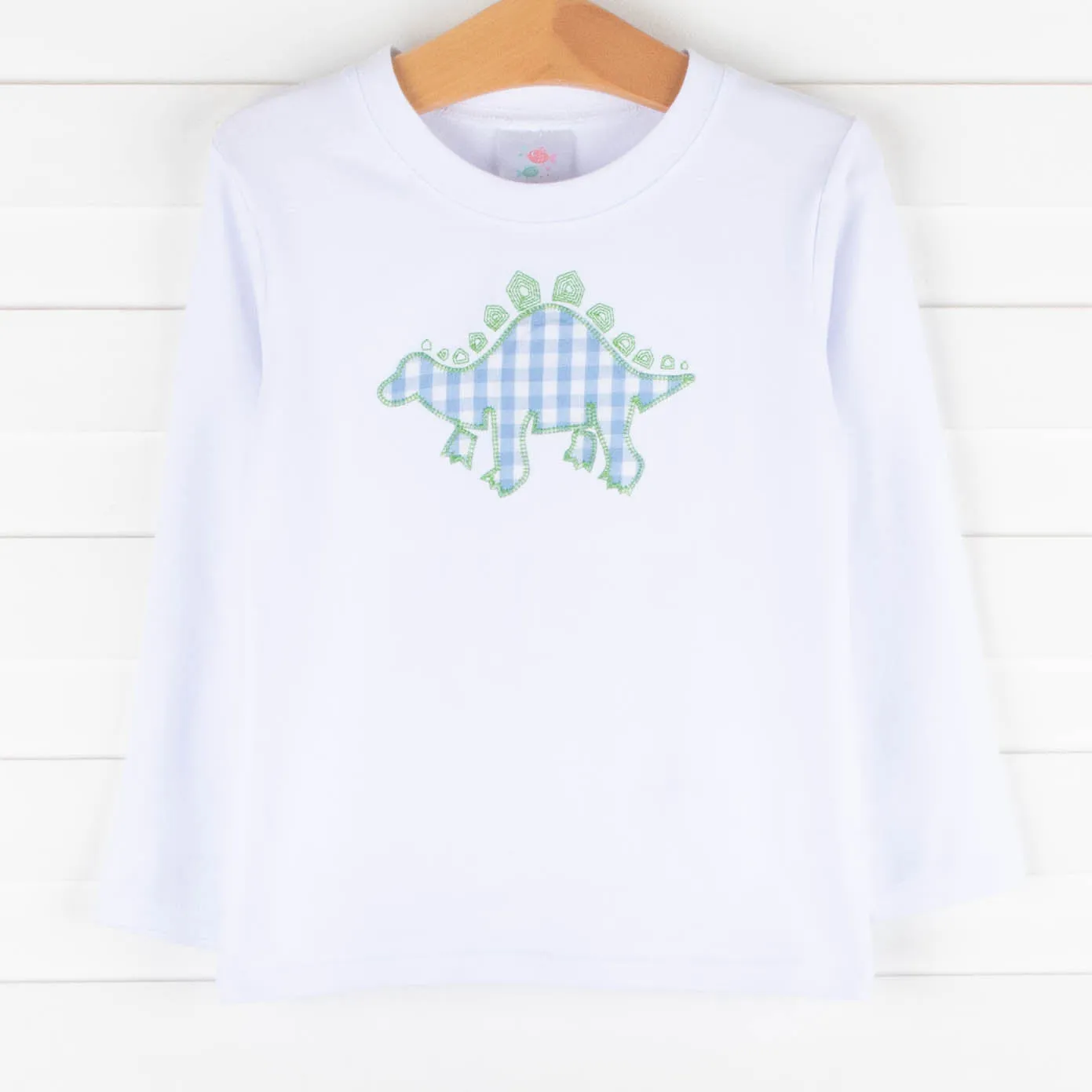 Brothersaurus Applique Shirt, White