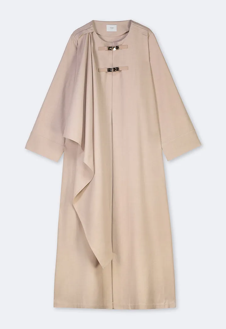 Choice Basic Oversize Maxi Abaya Detachable Scarf Beige