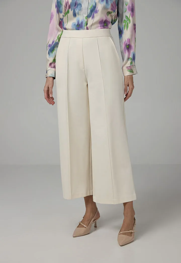 Choice Basic Straight Wide Cut Trousers Sand