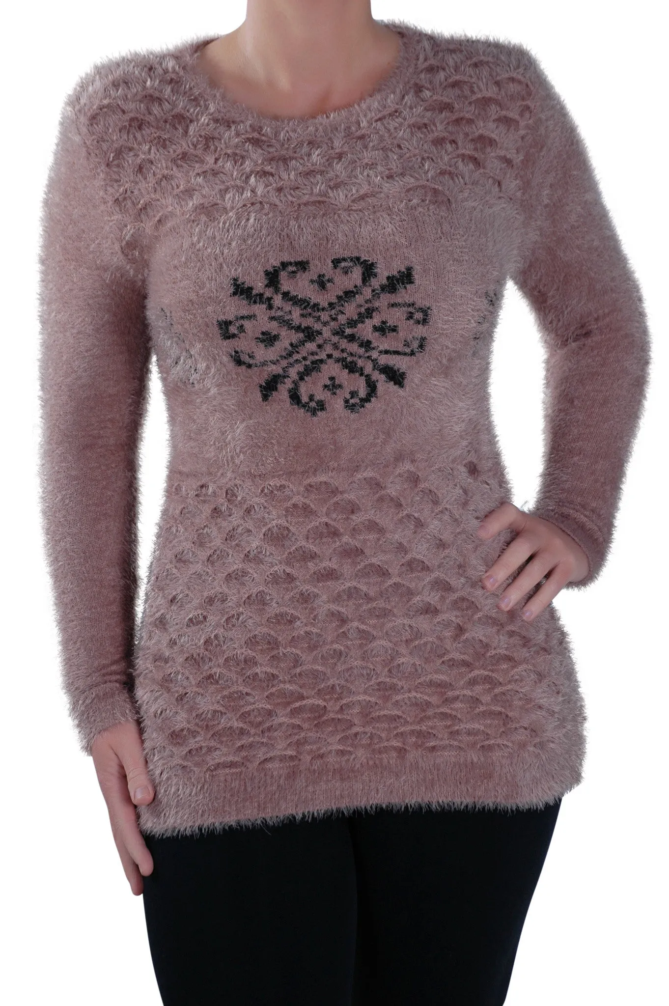 Clover Scoop Neck Long Sleeve Jumper