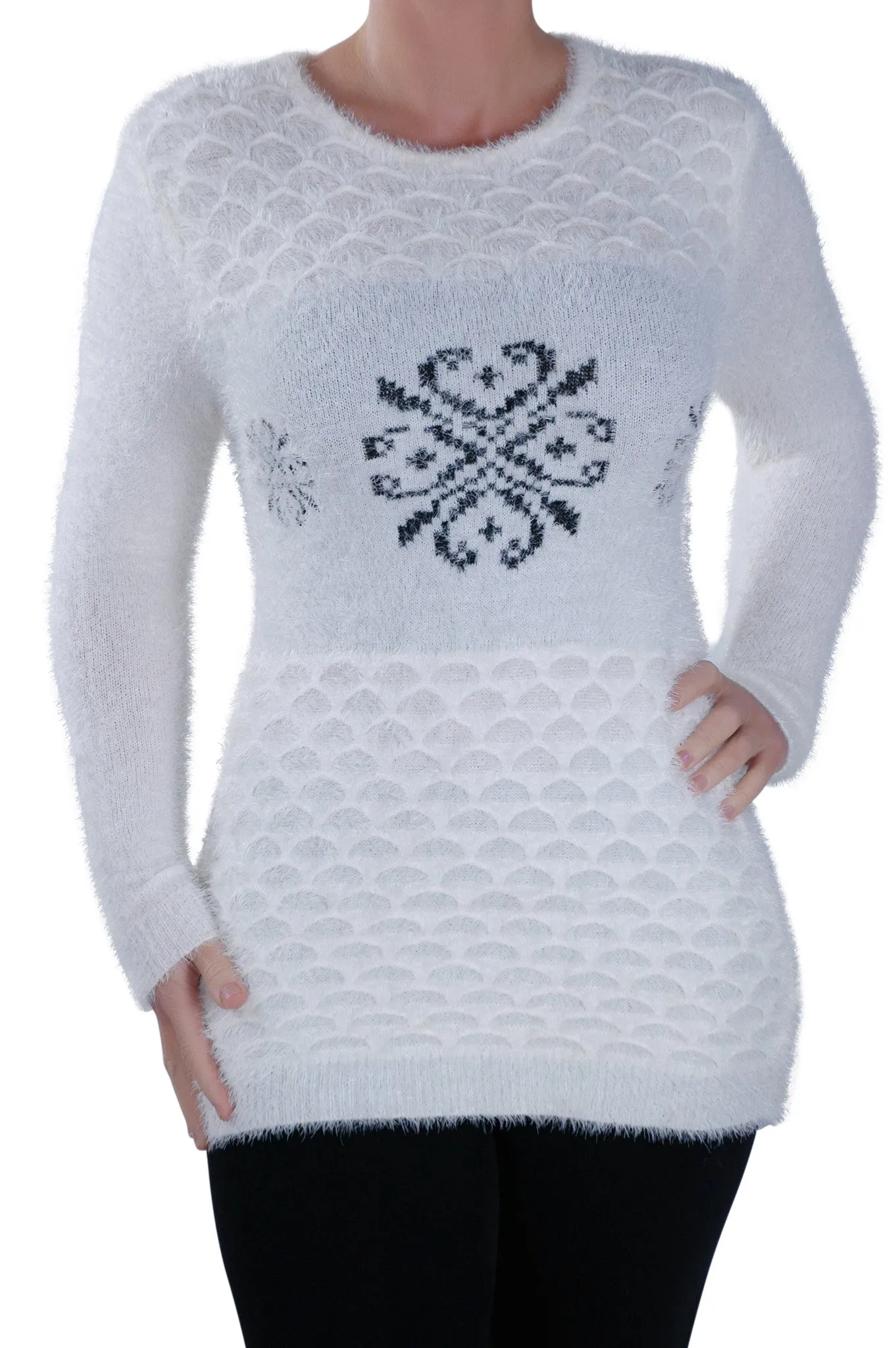 Clover Scoop Neck Long Sleeve Jumper