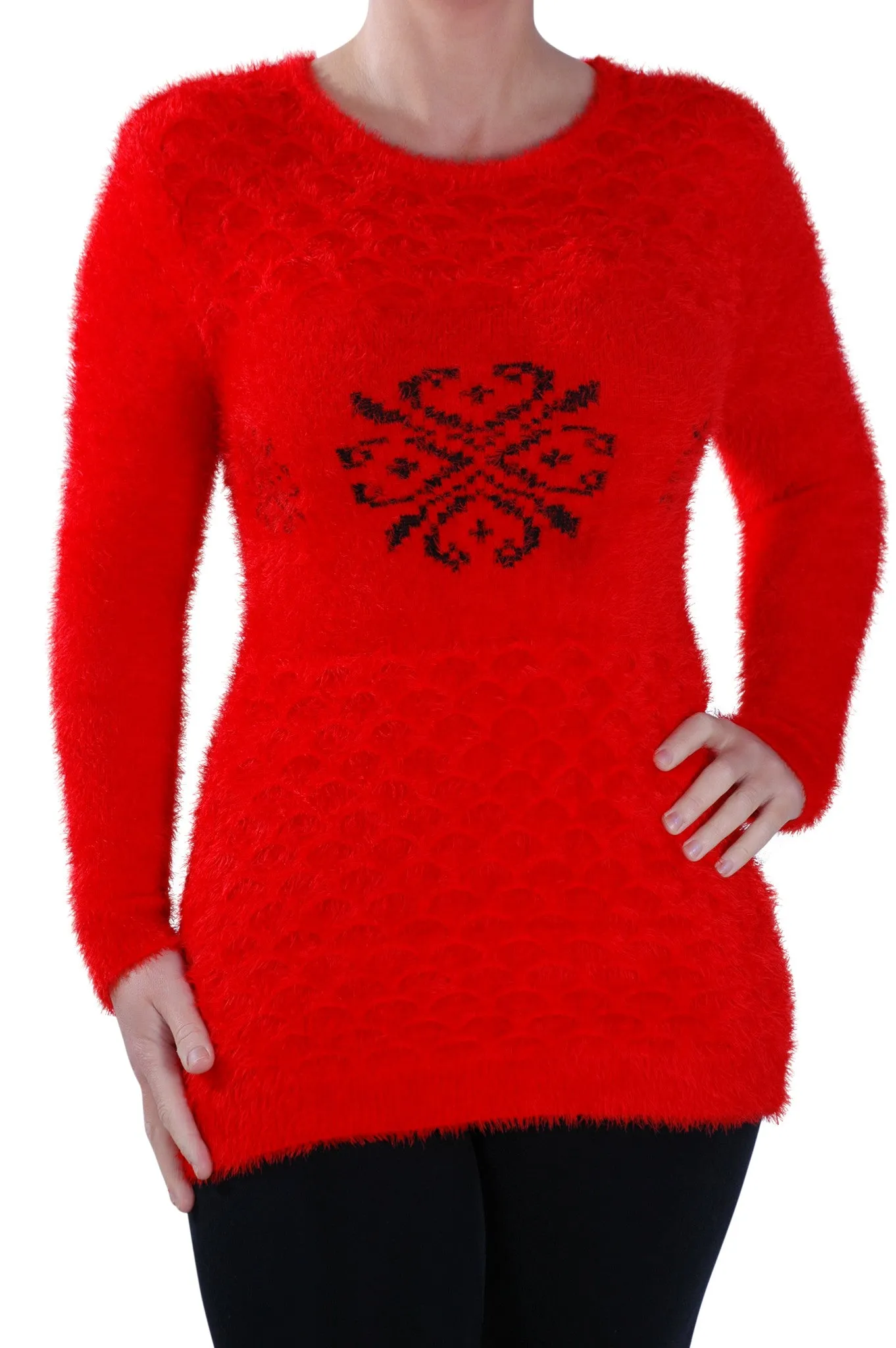 Clover Scoop Neck Long Sleeve Jumper