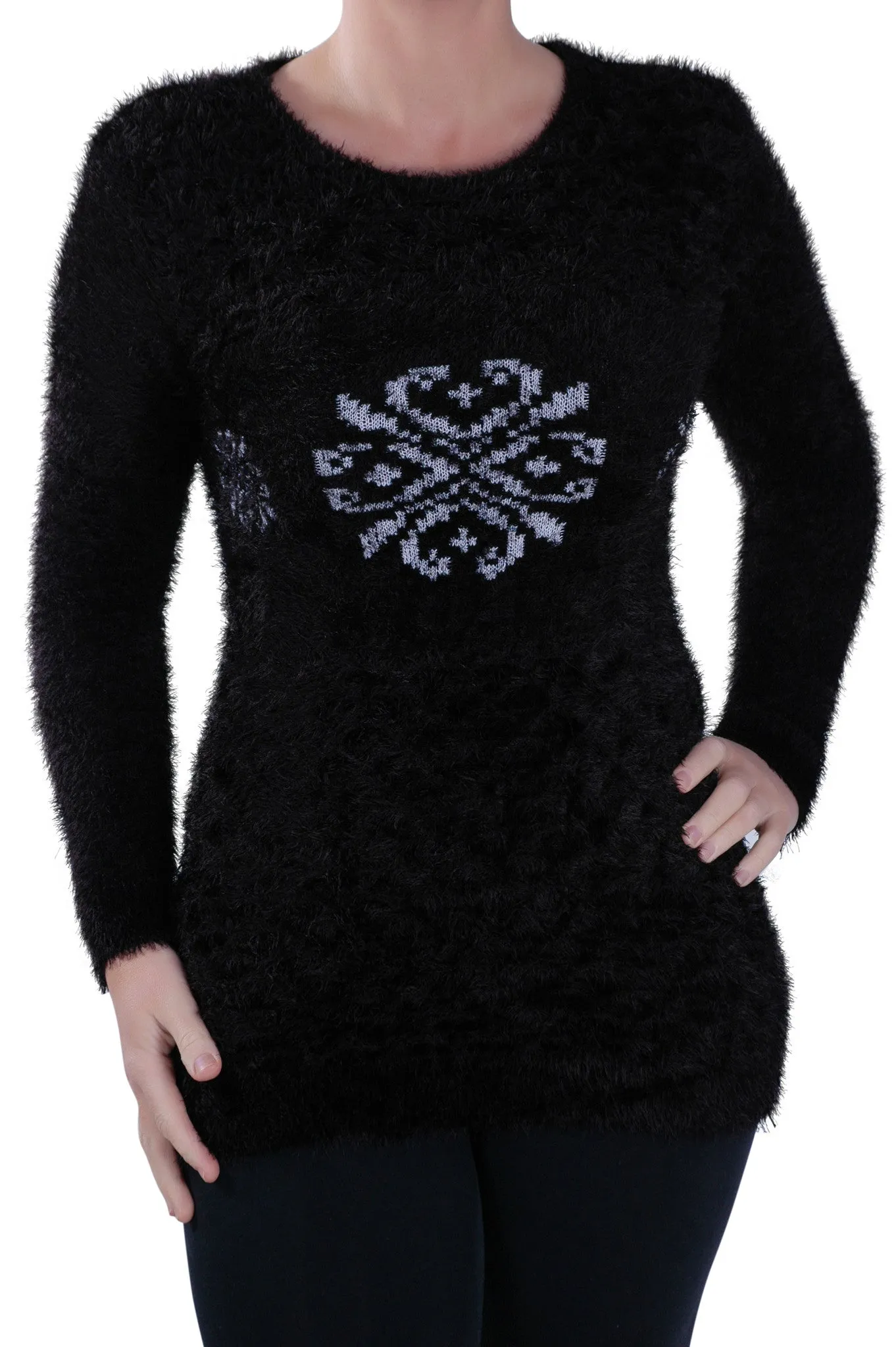 Clover Scoop Neck Long Sleeve Jumper