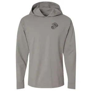 Comfort Colors EGA Lightweight Long Sleeve Hooded Grey Tee