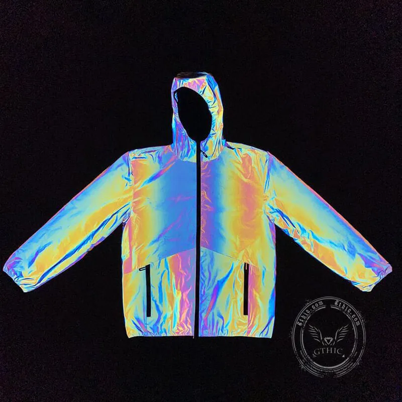 Dazzle Color Reflection Hooded Jacket