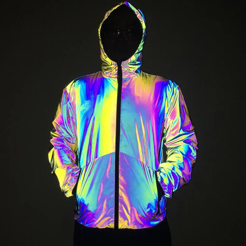 Dazzle Color Reflection Hooded Jacket