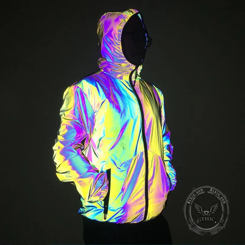 Dazzle Color Reflection Hooded Jacket