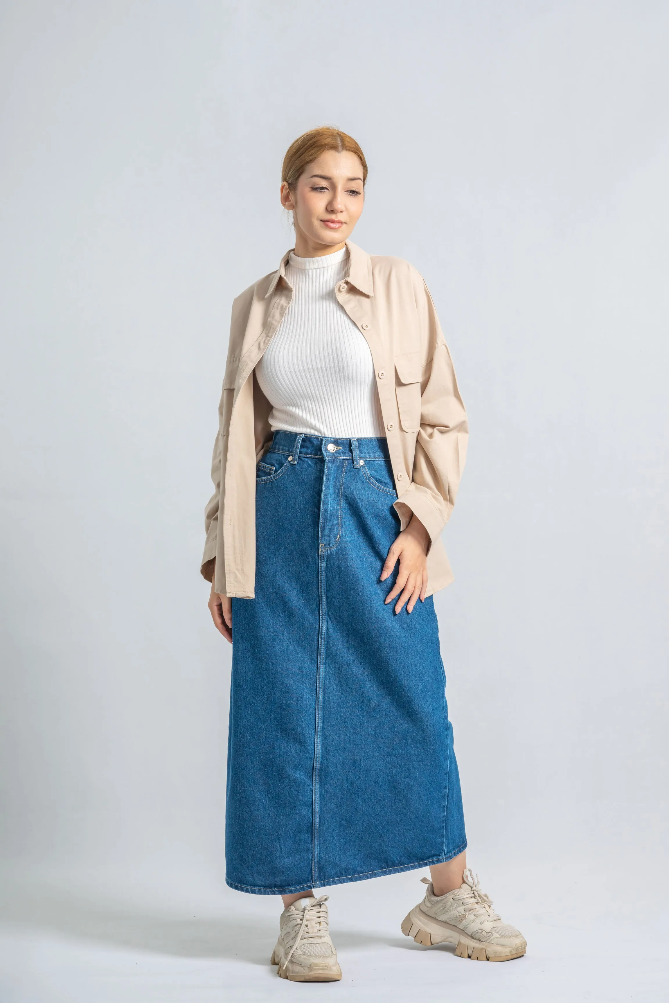 Denim Long Skirt