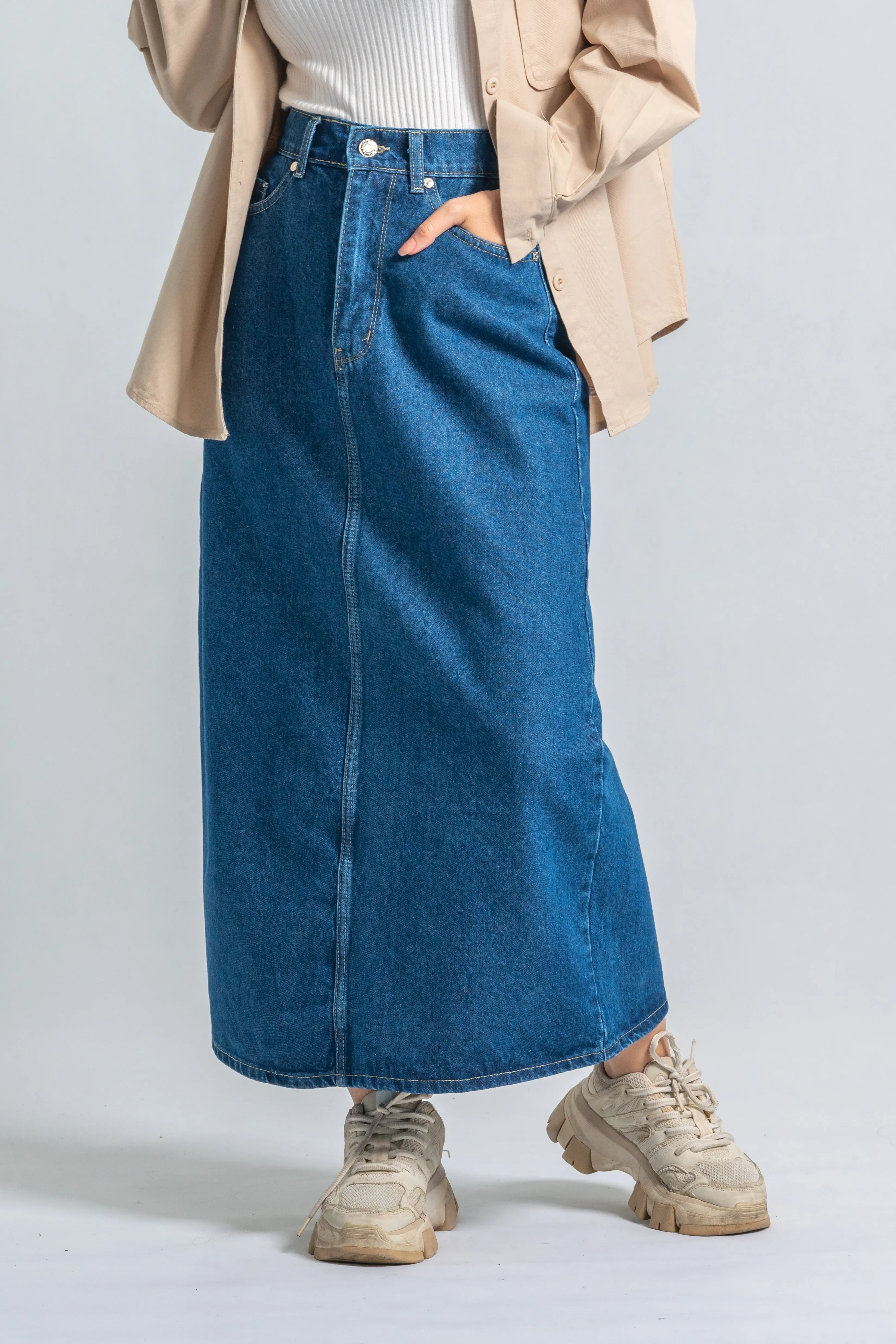 Denim Long Skirt