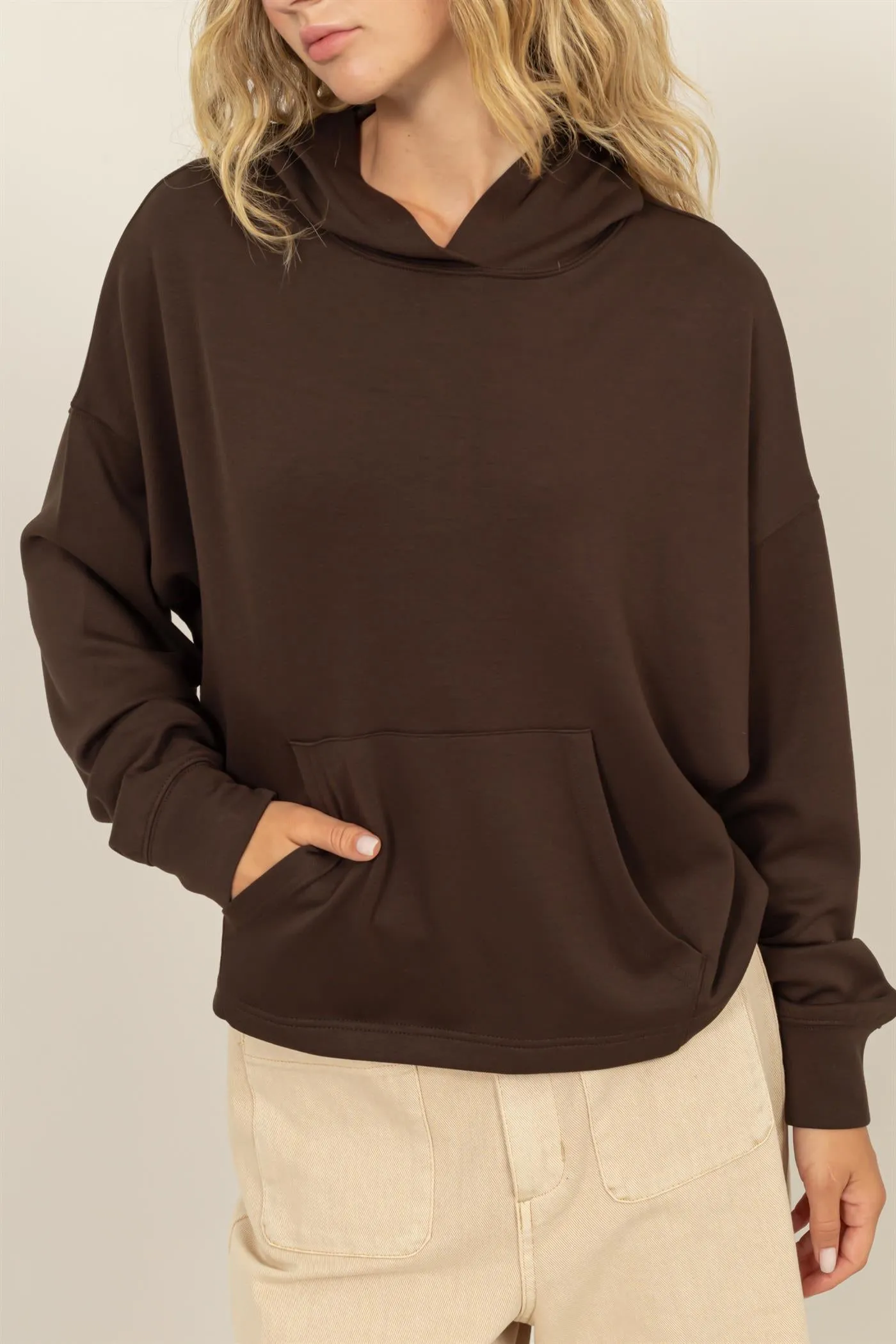 DZ24E819-HOODED PULLOVER WITH KANGAROO POCKET