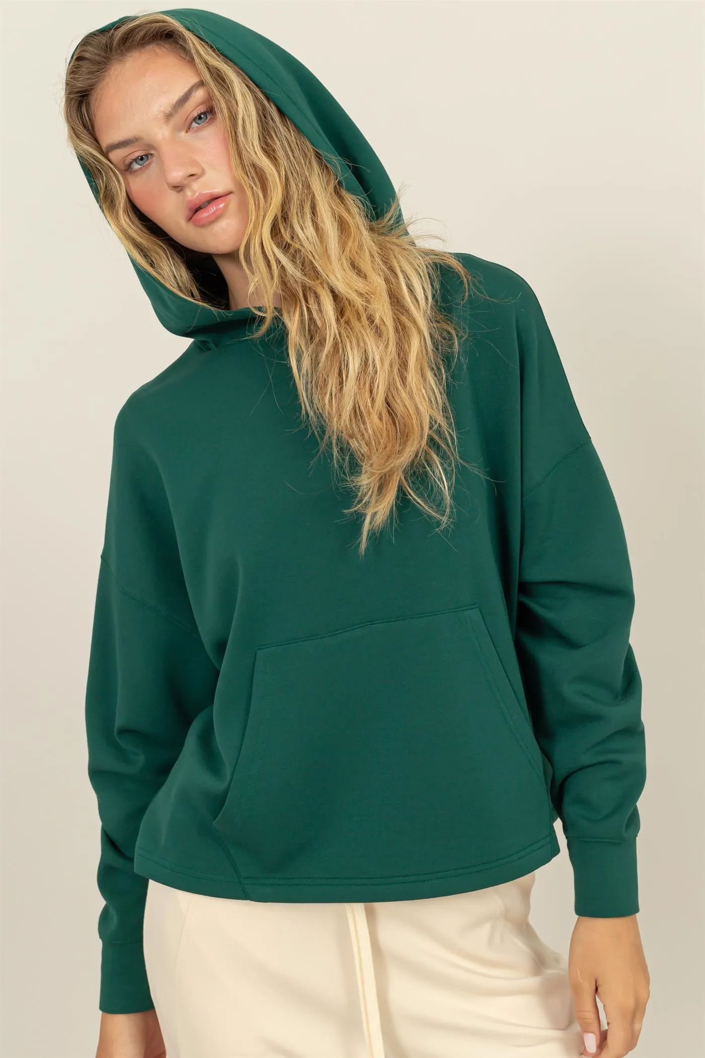 DZ24E819-HOODED PULLOVER WITH KANGAROO POCKET