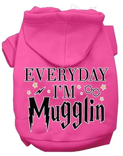 Everyday I'm Mugglin Screen Print Dog Hoodies in Many Colors