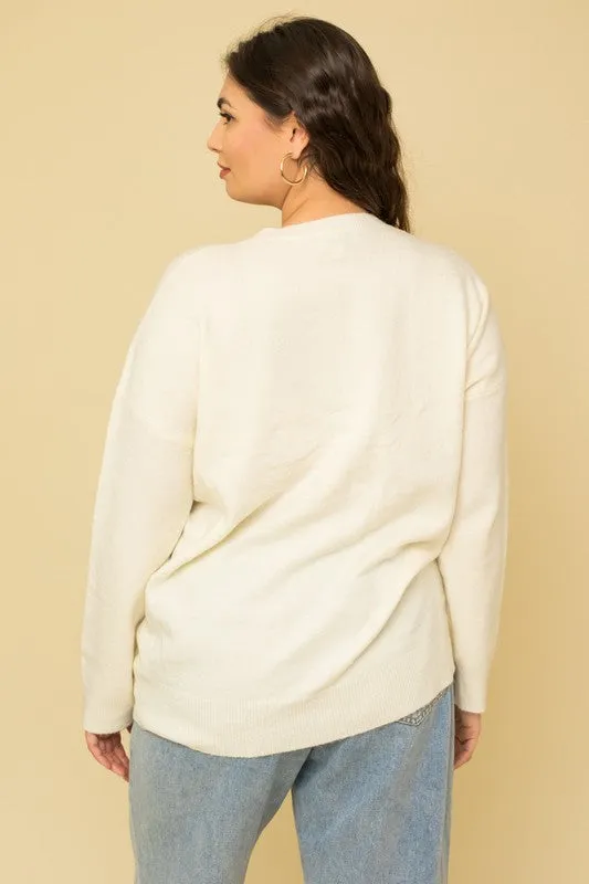 GILLI Plus Size Cheers Pullover Sweater