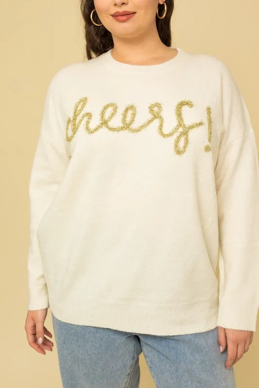 GILLI Plus Size Cheers Pullover Sweater