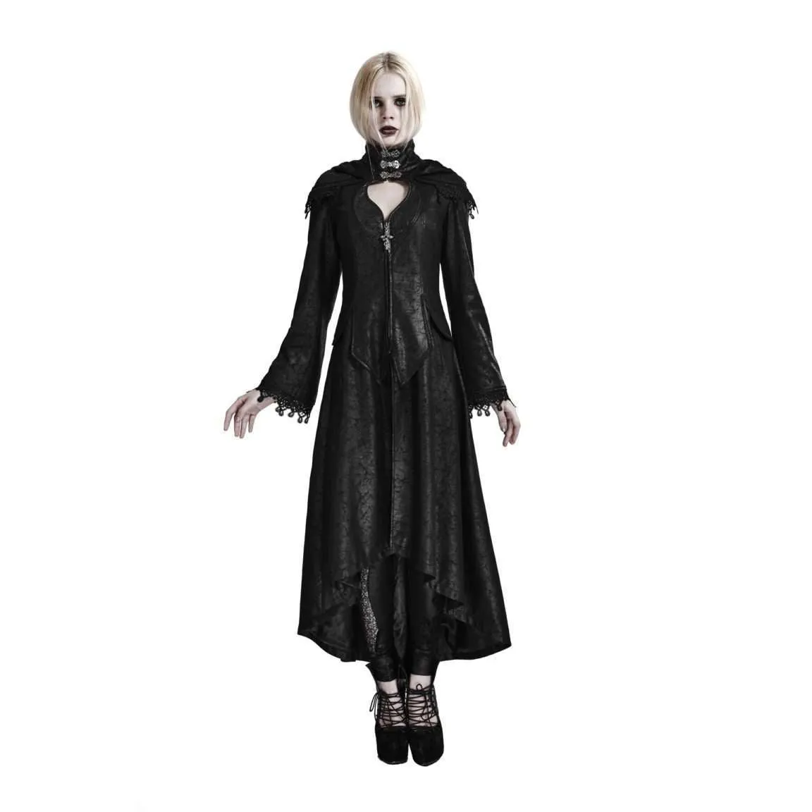 Gothic Dark Angel Long Hooded Coat