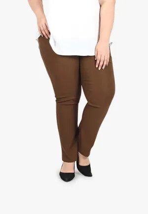 Gracie FLEXI Straight Cut Pants [TALL] - Brown