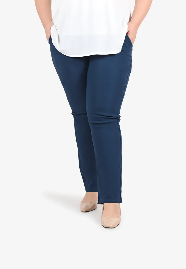 Gracie FLEXI Tall Version Straight Cut Pants - Blue