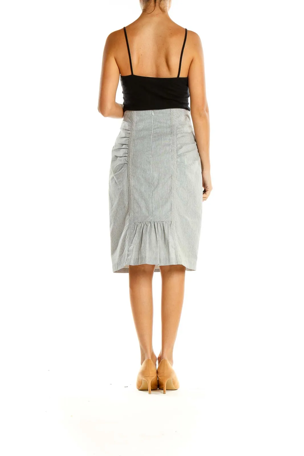 Gray Chic Pin Stripe Pencil Skirt