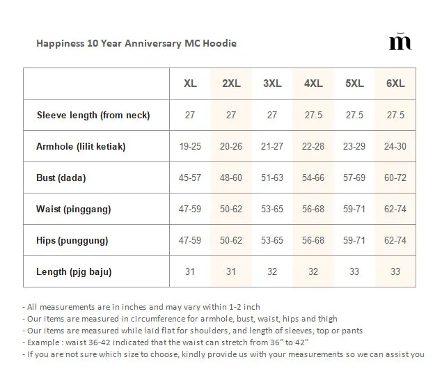 Happiness 10 Year Anniversary MC Hoodie - Maroon