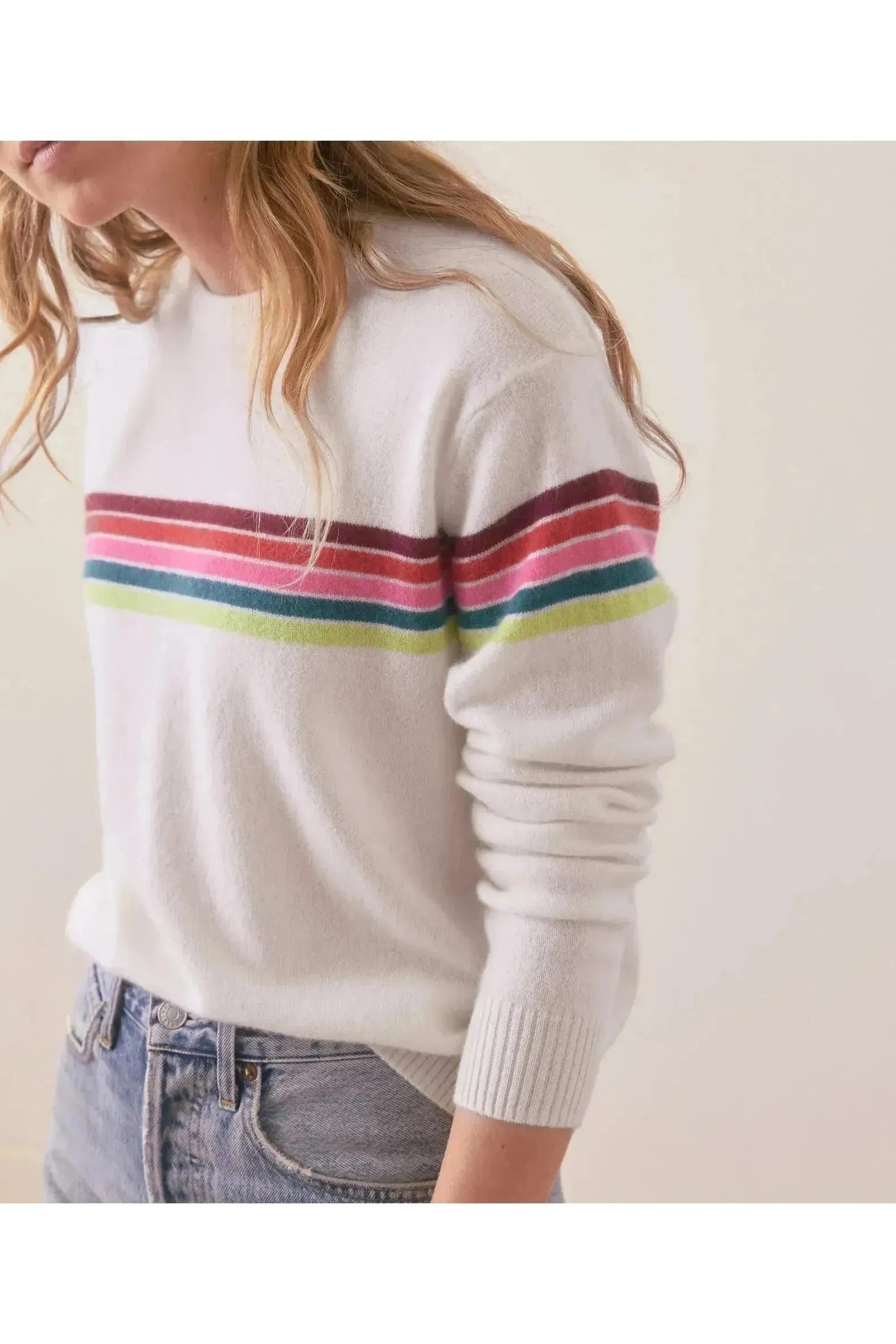 Harper Cashmere Sweater - Multi Stripe