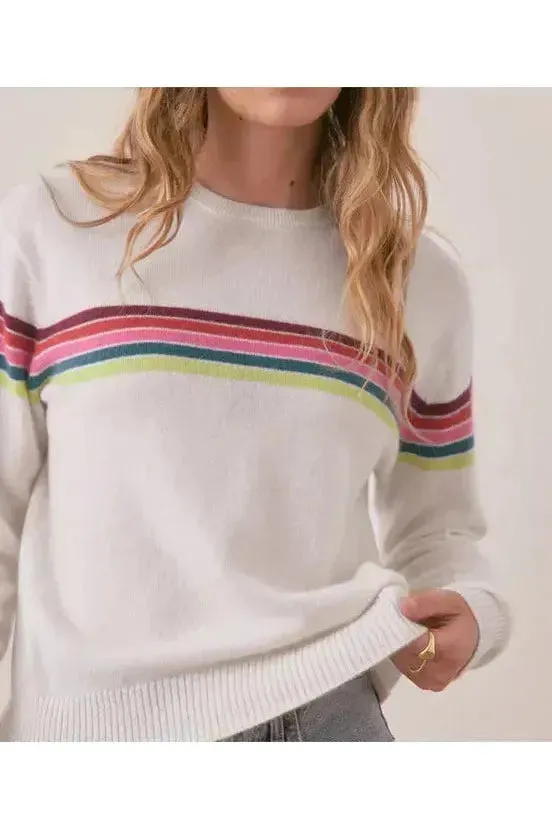 Harper Cashmere Sweater - Multi Stripe