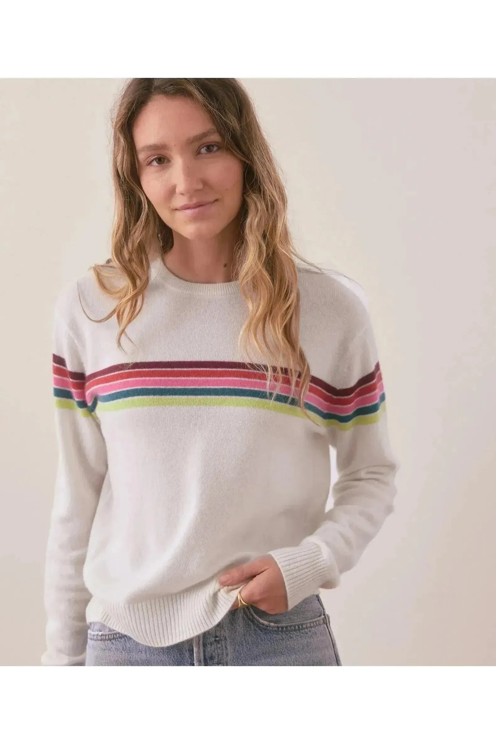 Harper Cashmere Sweater - Multi Stripe