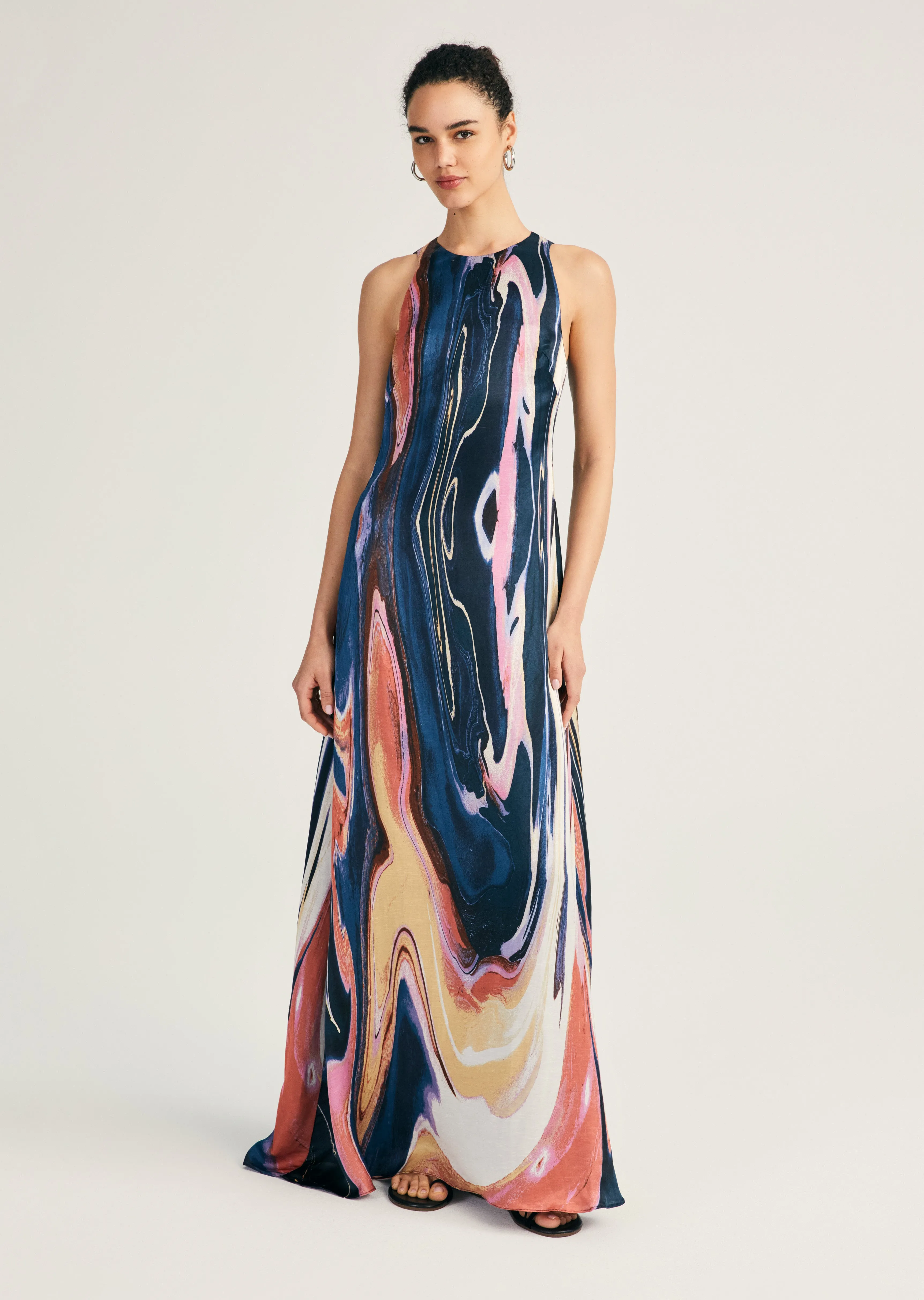 Inaya Sleeveless Maxi Dress - Marble Multi