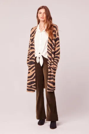 LES ANIMAL CARDIGAN TAN BLACK ANIMAL