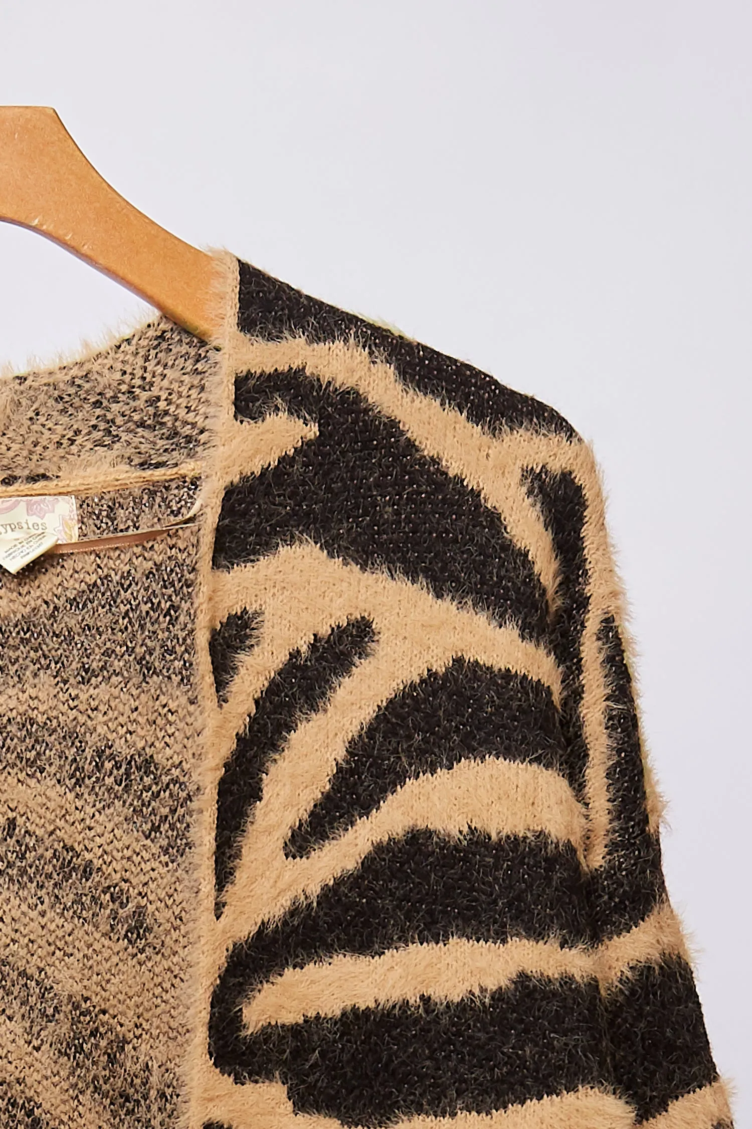 LES ANIMAL CARDIGAN TAN BLACK ANIMAL