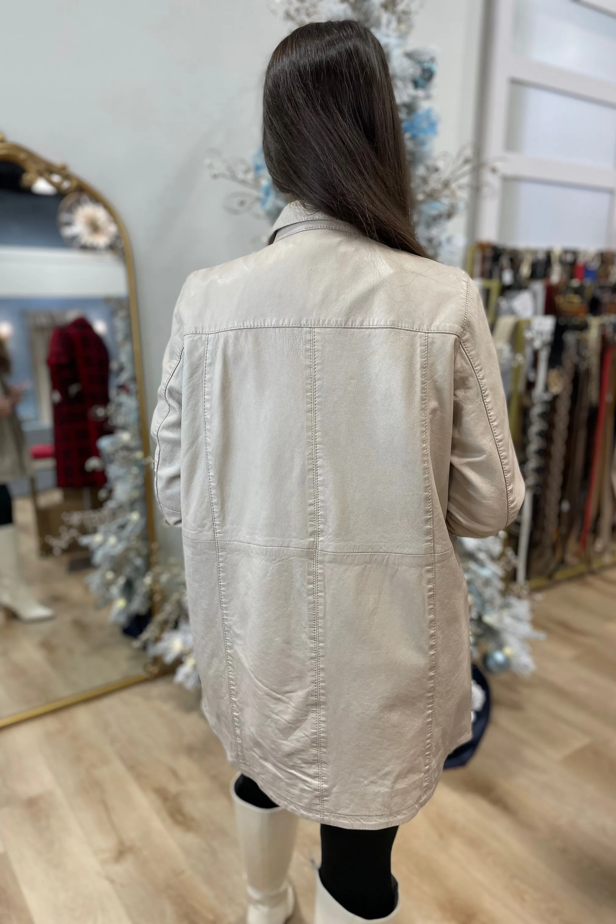 Mauritius Mahi Leather Jacket Cream