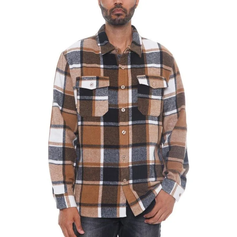 Mens Checkered Soft Flannel Shacket