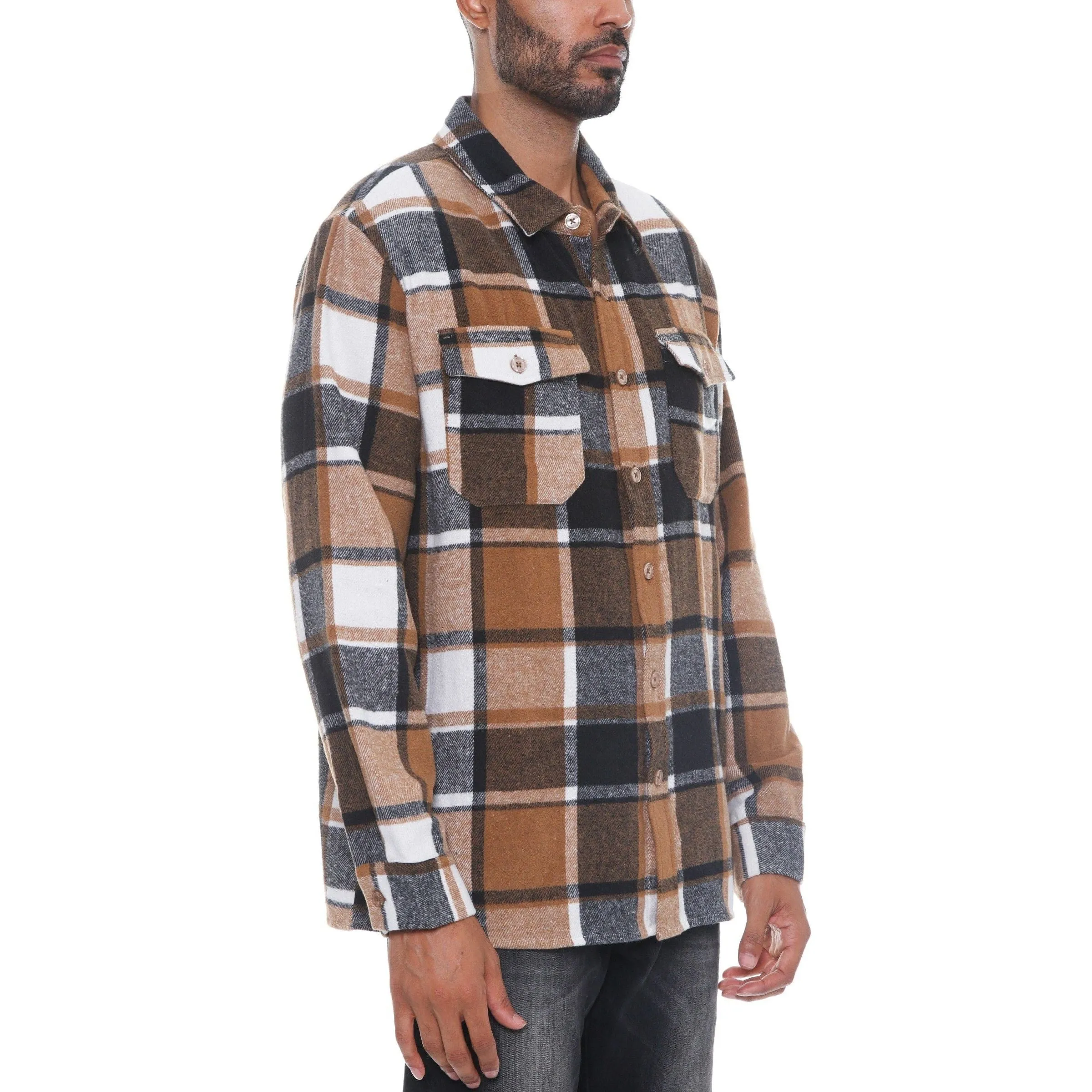 Mens Checkered Soft Flannel Shacket