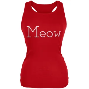 Meow Red Juniors Soft Tank Top