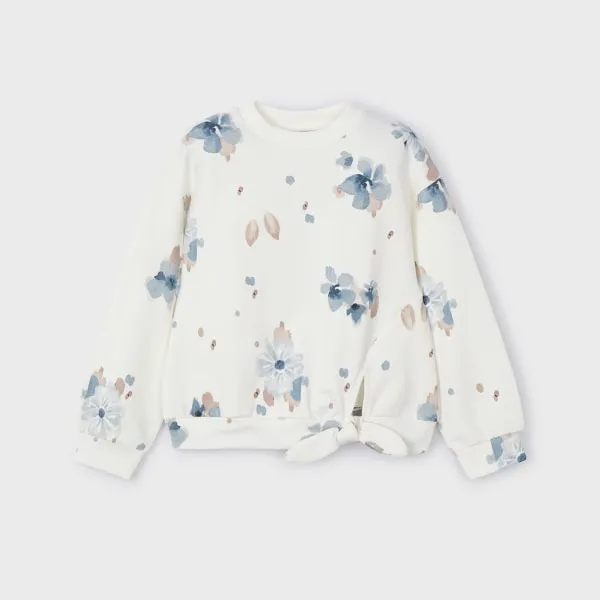 Natural Painted Flowers Pullover