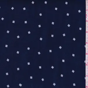 Navy/White Diamond Print Chiffon Fabric