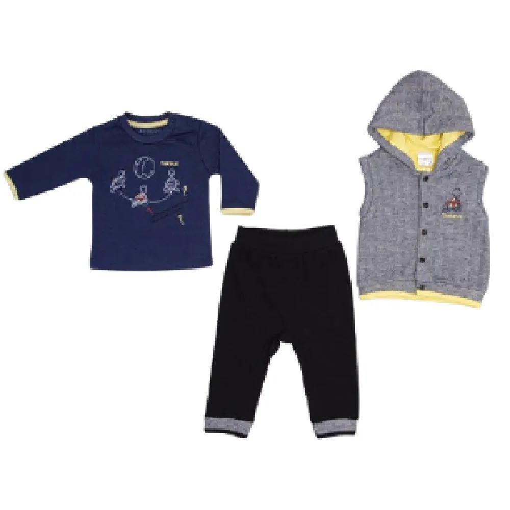 Newborn, Infant & Toddler Animal Theme (Turtle) 3-Piece Hoodie Jacket Set for Little Boys & Girls