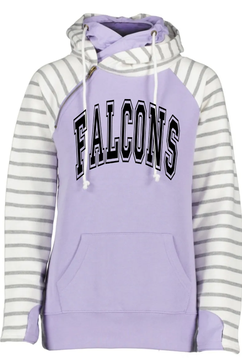 Purple Falcons Support Tackle Cancer Football Purple Women's Cowl Double Hood Top