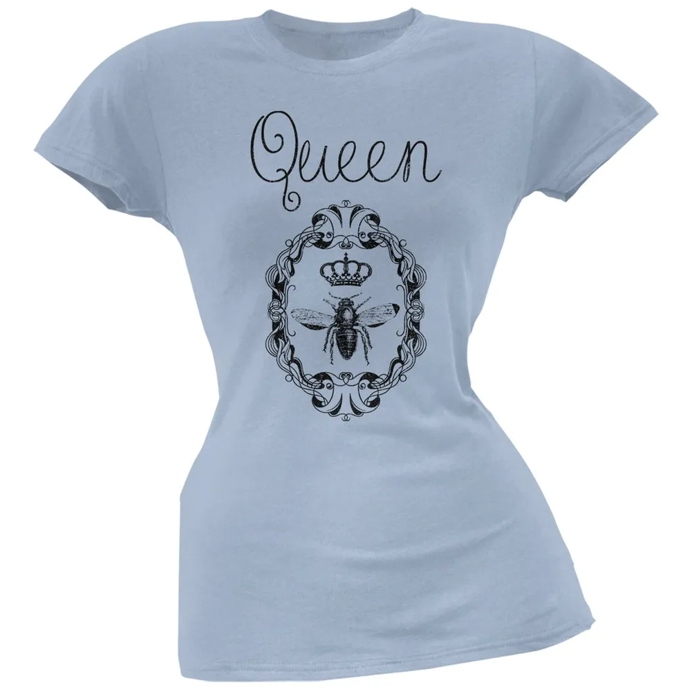 Queen Bee Light Blue Juniors Soft T-Shirt