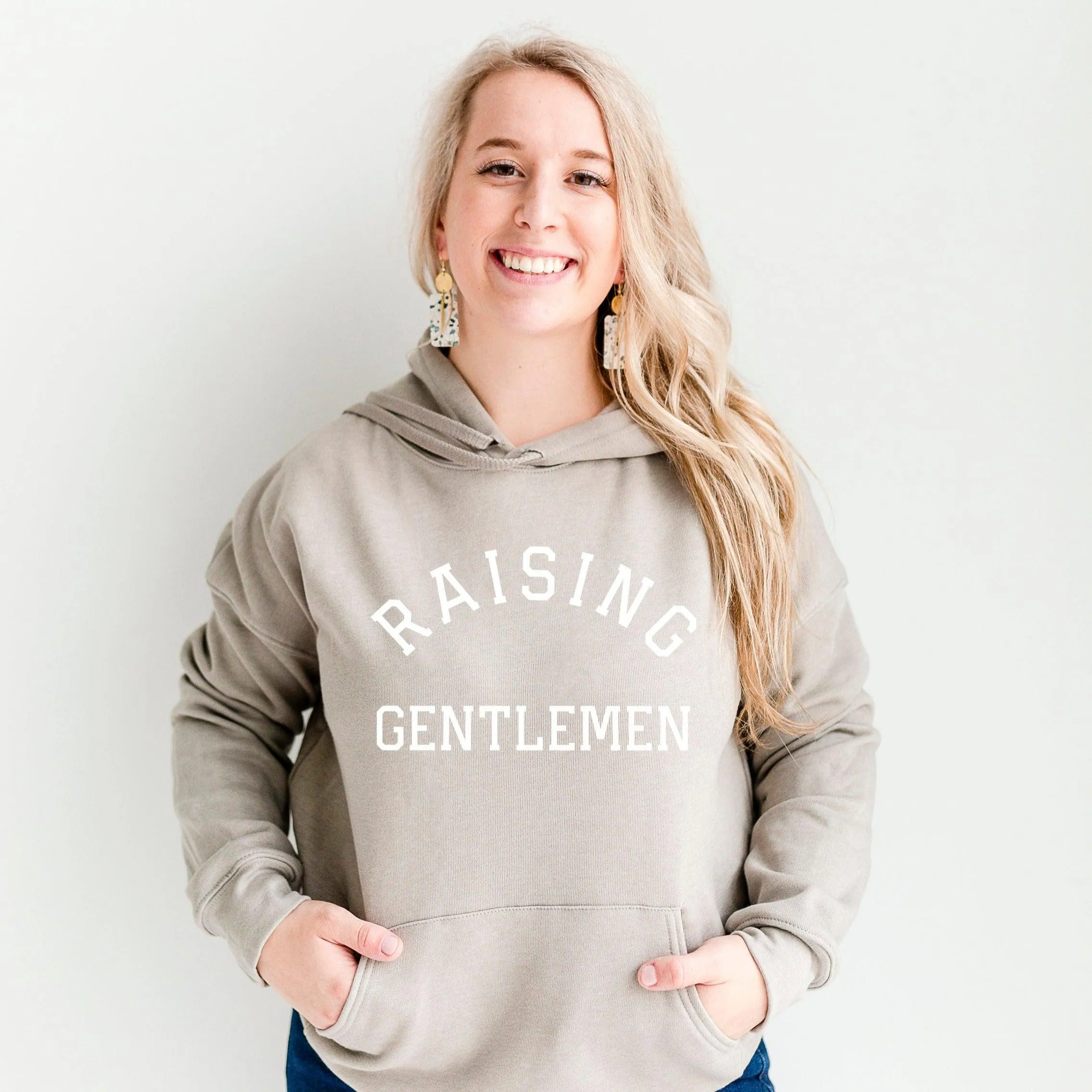 Raising Gentlemen Boy mom Sponge Fleece Soft Hoodie (Varsity)