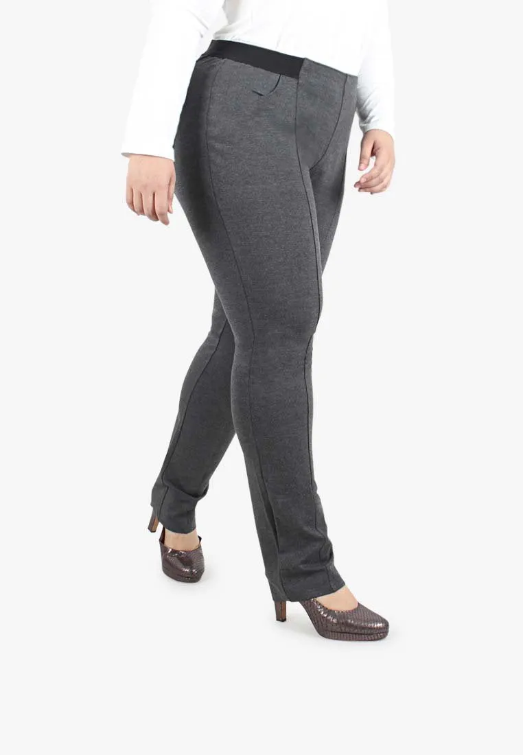 Shakira Elastic Waist Pants - Grey